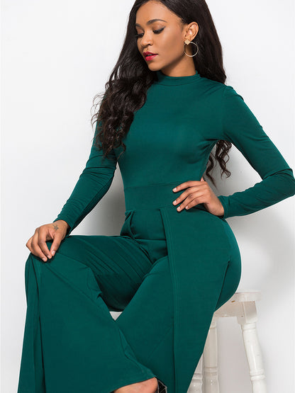 Double Pleated Wide Leg Jumpsuit