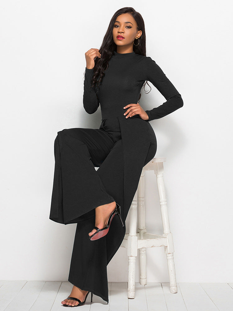 Double Pleated Wide Leg Jumpsuit