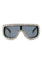 Oversize Rhinestone Aviator Sunglasses