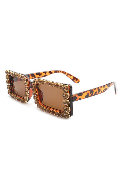 Rectangle Diamond Rhinestone Sunglasses