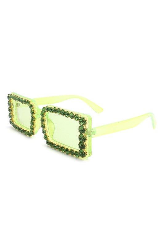 Rectangle Diamond Rhinestone Sunglasses