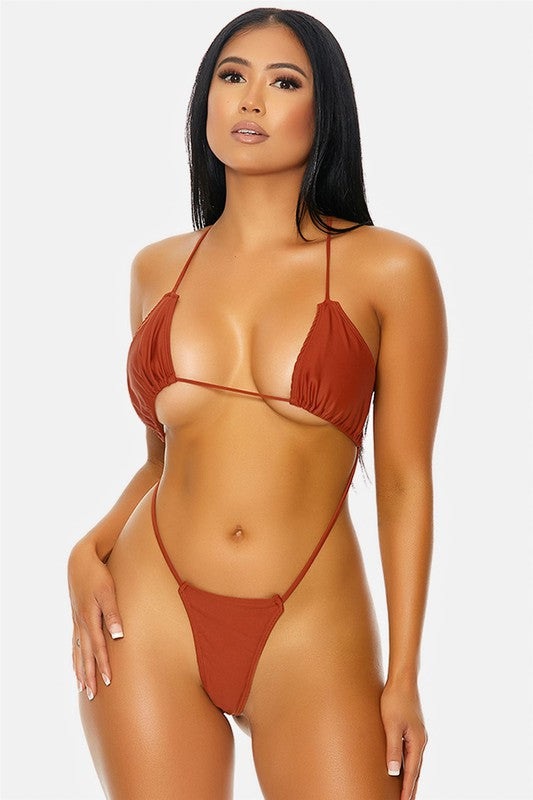 Crisscross Triangle One-Piece Swimsuit