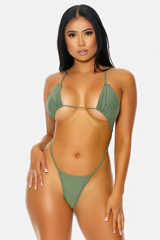 Crisscross Triangle One-Piece Swimsuit