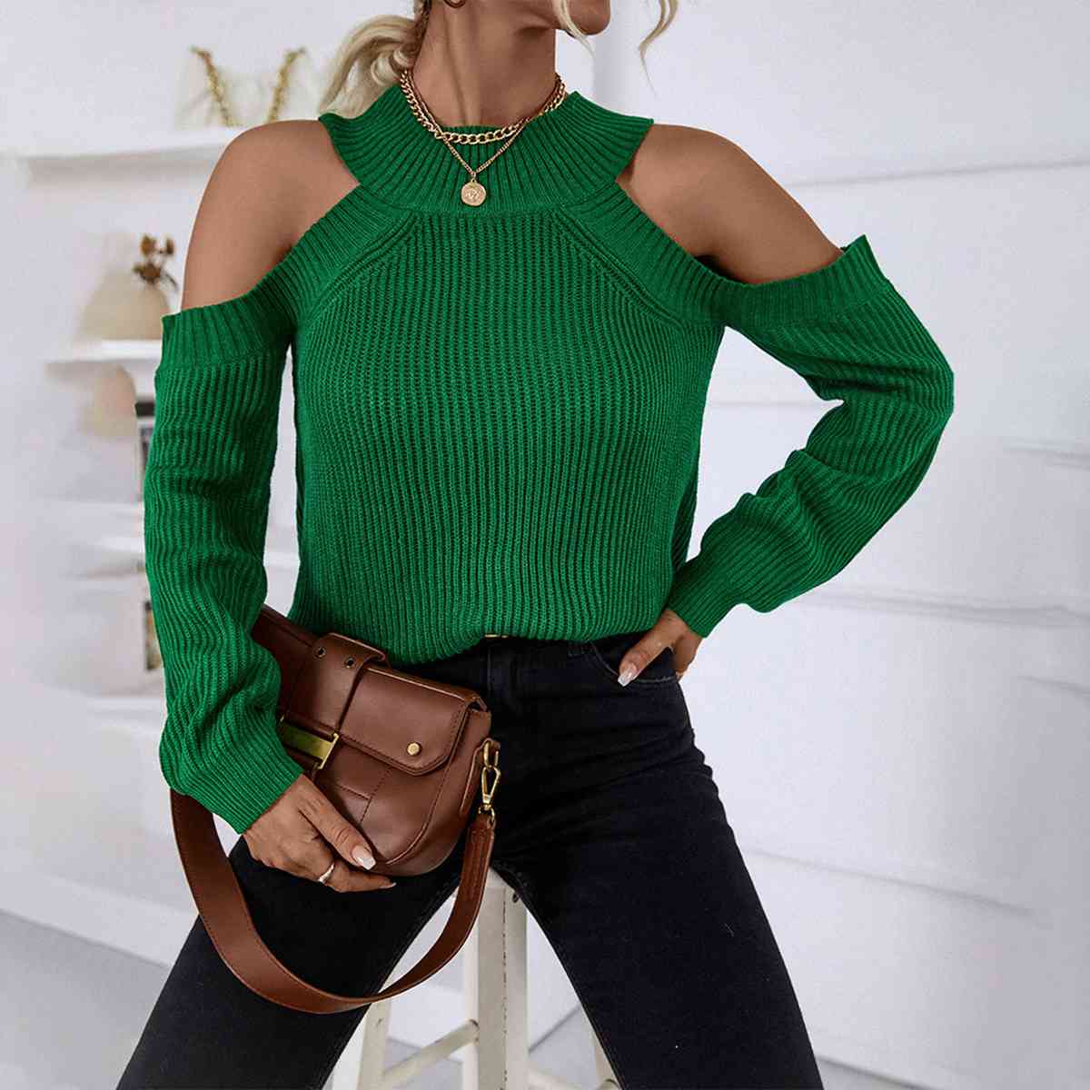 Tisha Cold-Shoulder Sweater