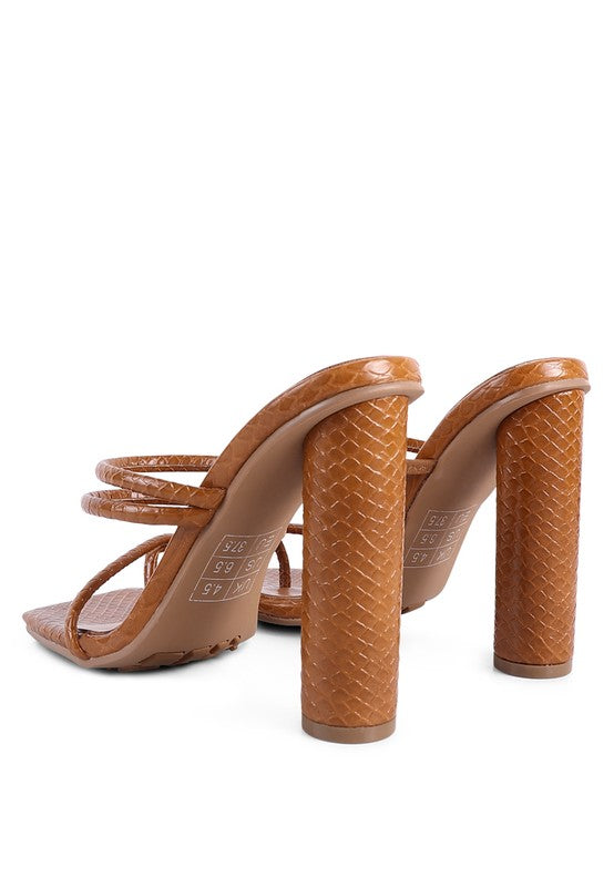 Cylindrical High Block Heeled Sandals