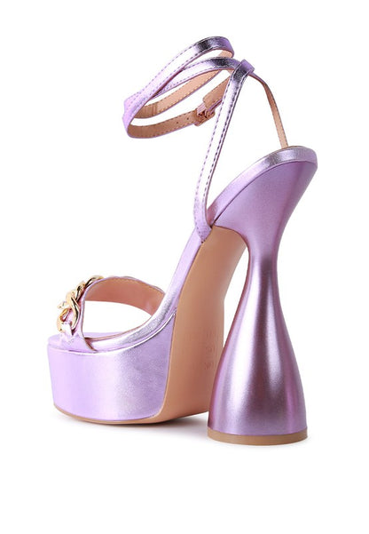 Chained Toe Strap Platform Chunky Heels