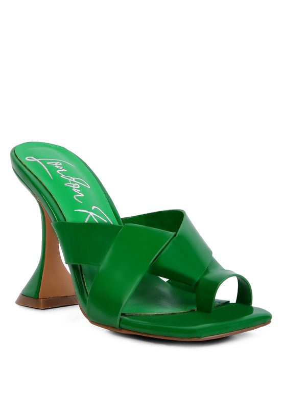 Intertwined Toe Ring Heeled Sandals