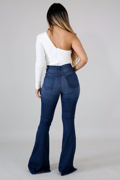 Destroyed Flare Denim Jeans