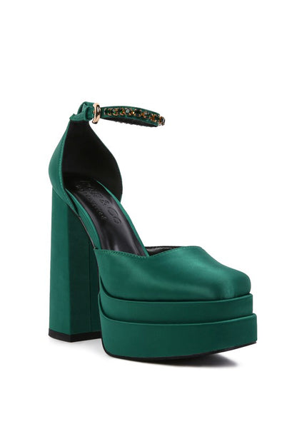 Sky High Satin Platform Heels