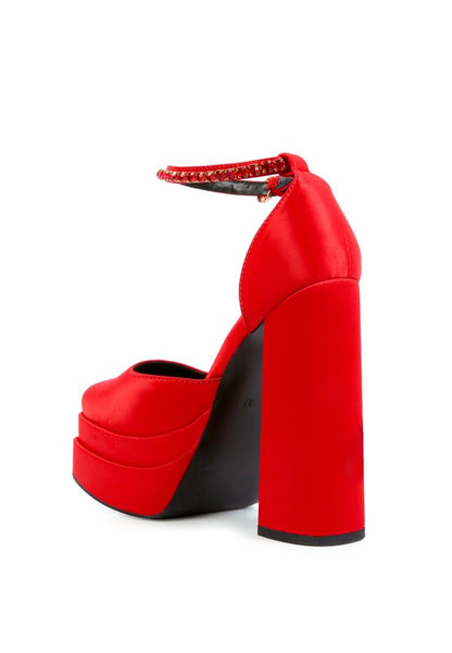 Sky High Satin Platform Heels