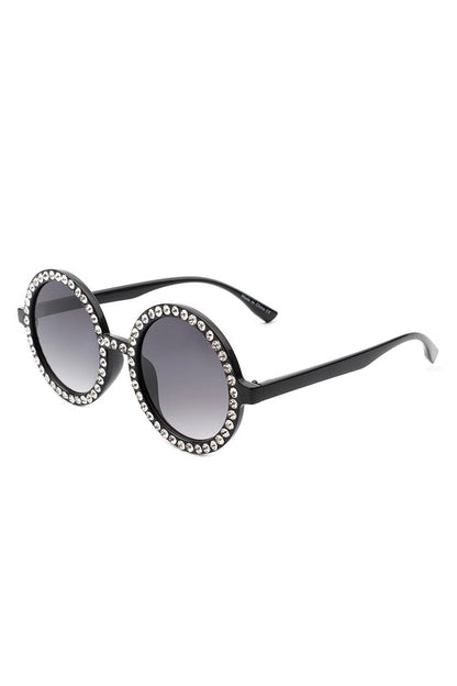 Round Rhinestone Sunglasses