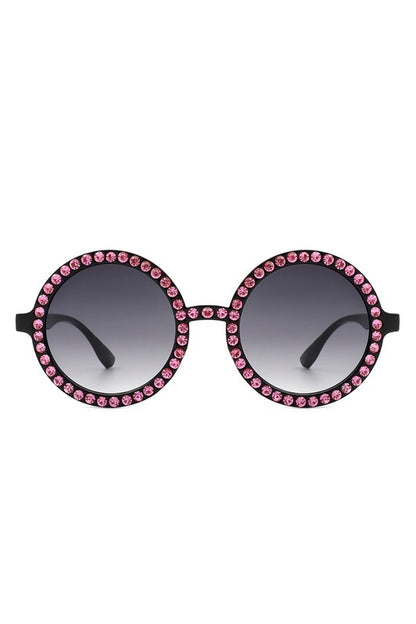 Round Rhinestone Sunglasses