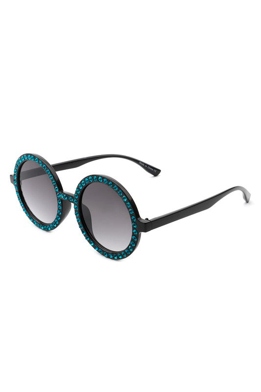 Round Rhinestone Sunglasses