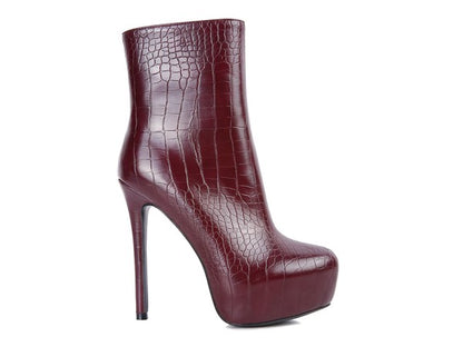 Platform Croc Ankle Boots