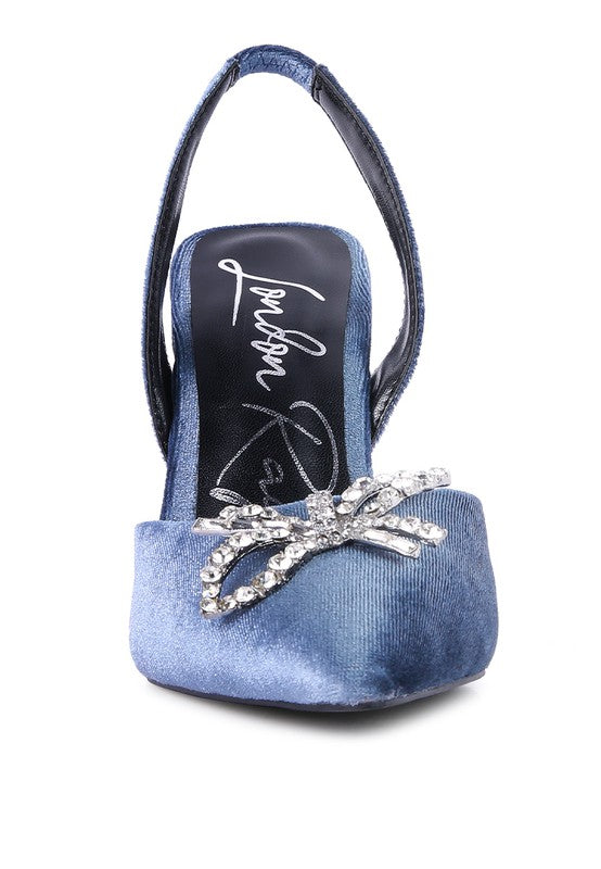 Firebird Velvet Slingback Heels