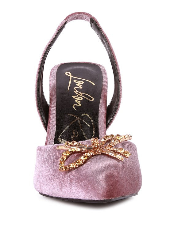 Firebird Velvet Slingback Heels