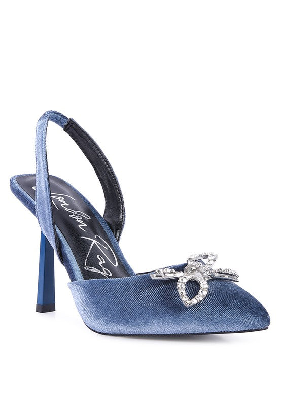 Firebird Velvet Slingback Heels