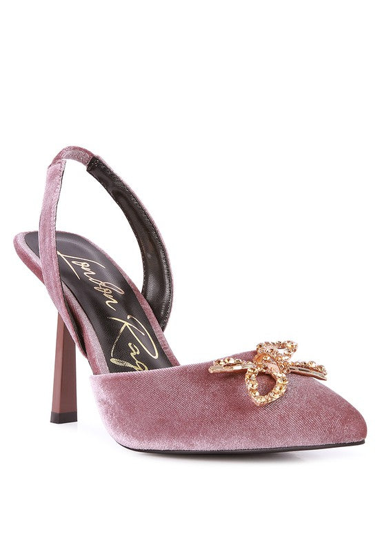 Firebird Velvet Slingback Heels