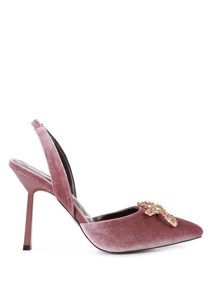 Firebird Velvet Slingback Heels