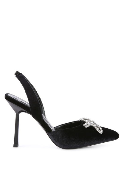 Firebird Velvet Slingback Heels