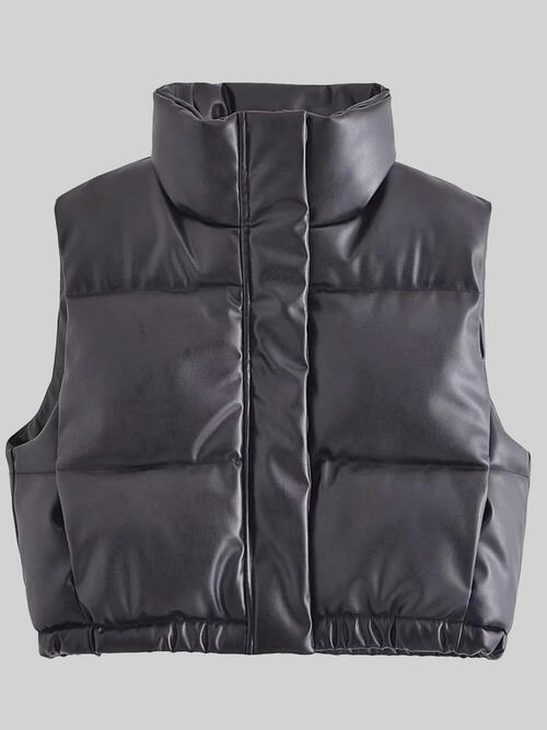 Finley Faux Leather Zip Up Vest