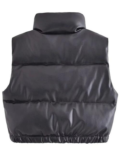 Finley Faux Leather Zip Up Vest