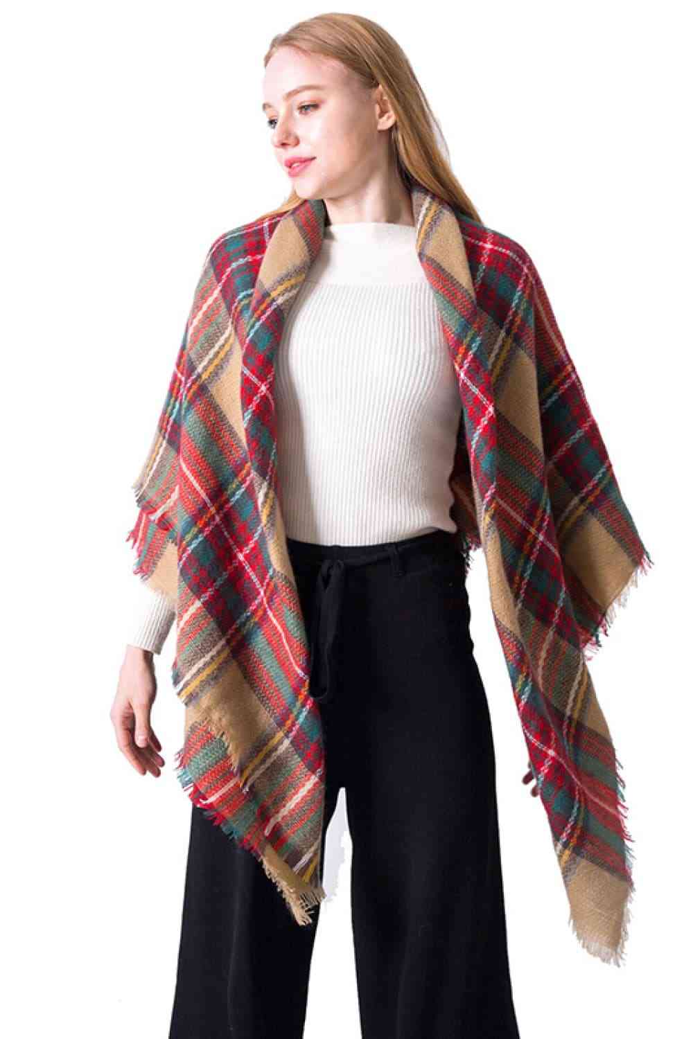 Bea Plaid Cashmere Scarf