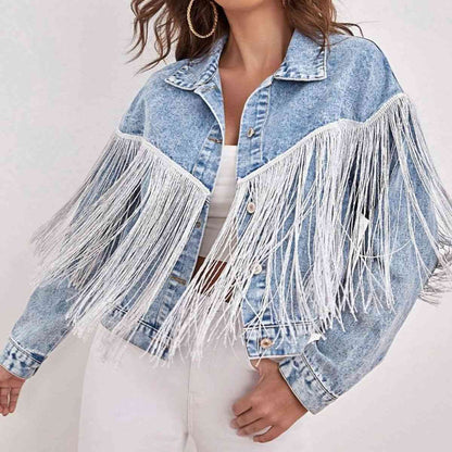 Frenchie Fringed Denim Jacket