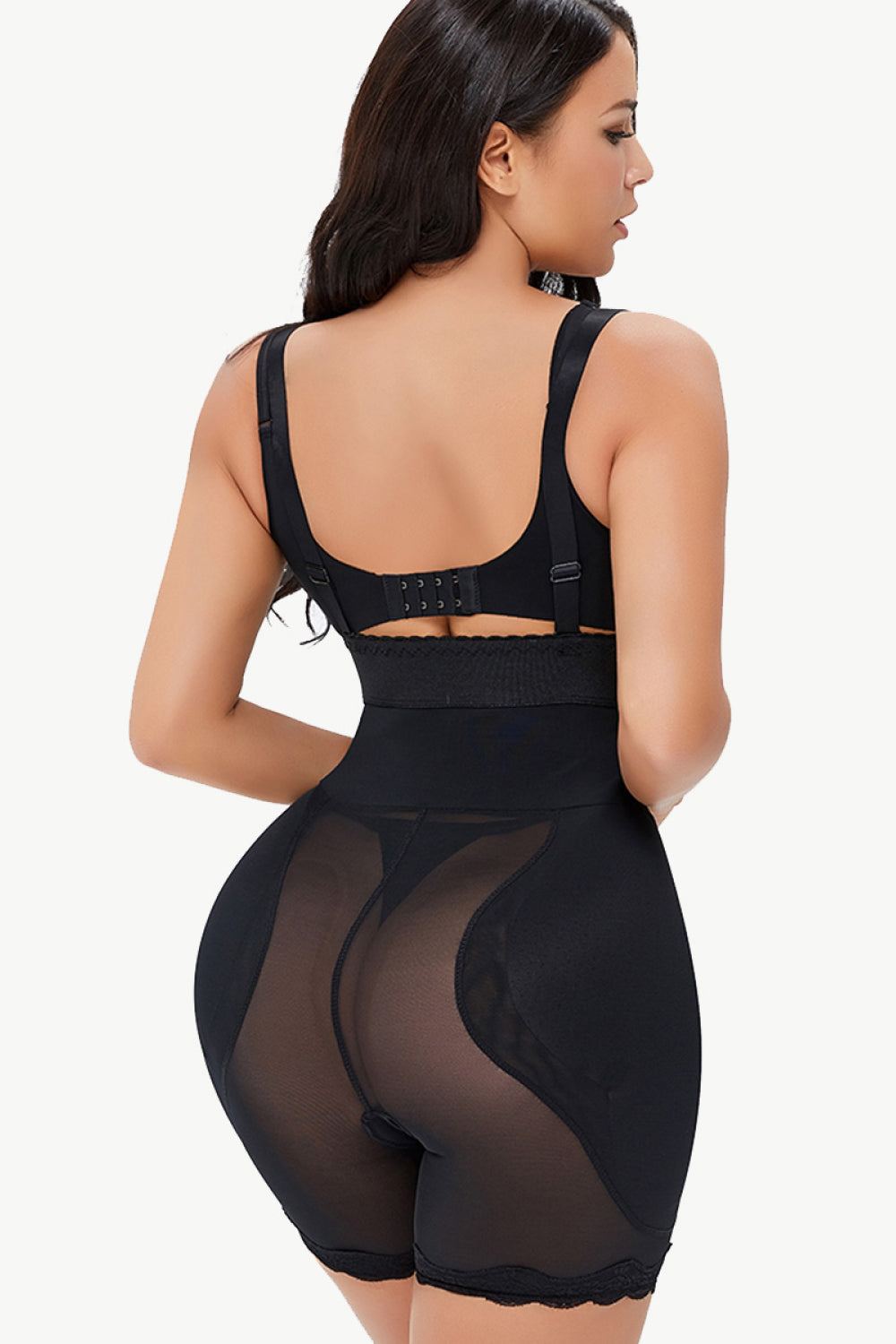 Spaghetti Strap Lace Trim Shaping Bodysuit