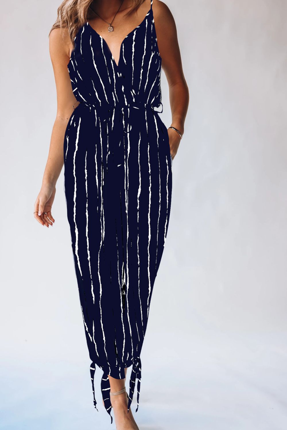 Striped Spaghetti Strap Jumpsuit