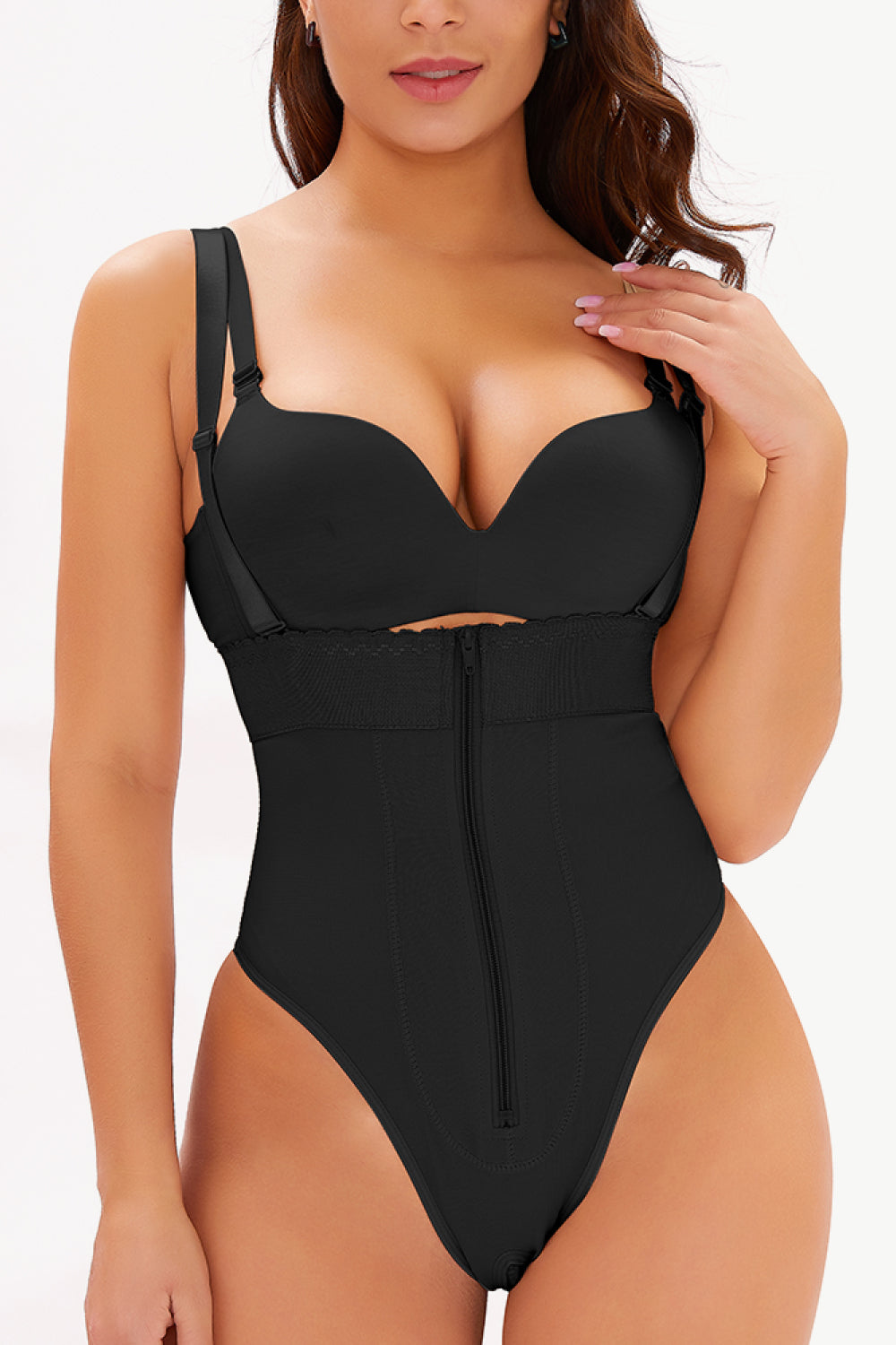 Waist High Zip-Up Shaping Bodysuit