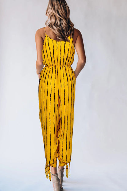 Striped Spaghetti Strap Jumpsuit