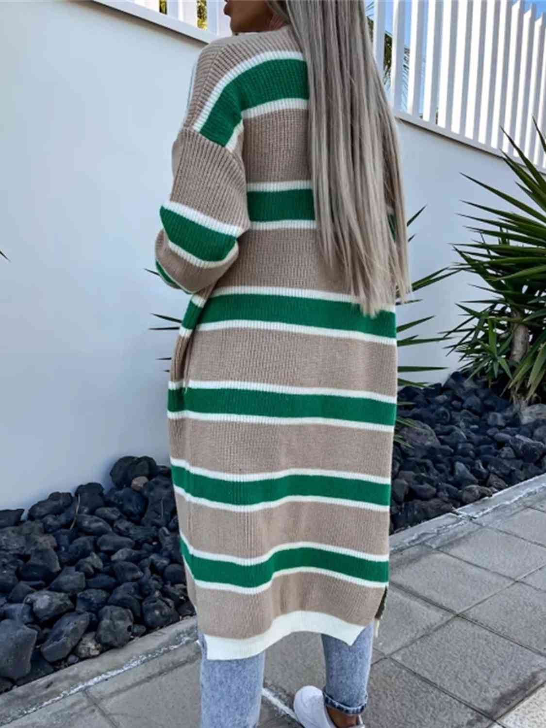 Kadie Striped Open Front Cardigan