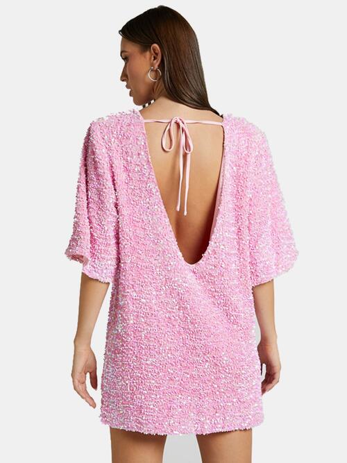 Sallie Sequin Tie Back Mini Dress