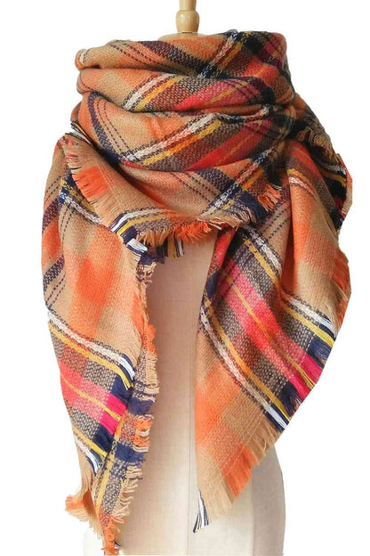 Bea Plaid Cashmere Scarf