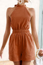 Halter Neck Tie Back Romper