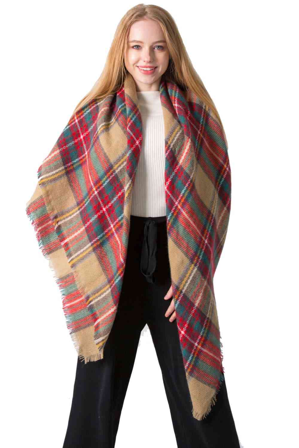 Bea Plaid Cashmere Scarf