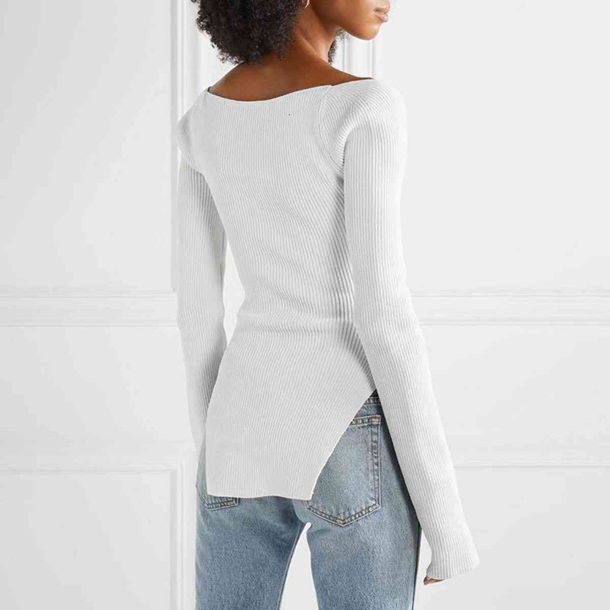 Shilo Sweetheart Long Sleeve Knit Top