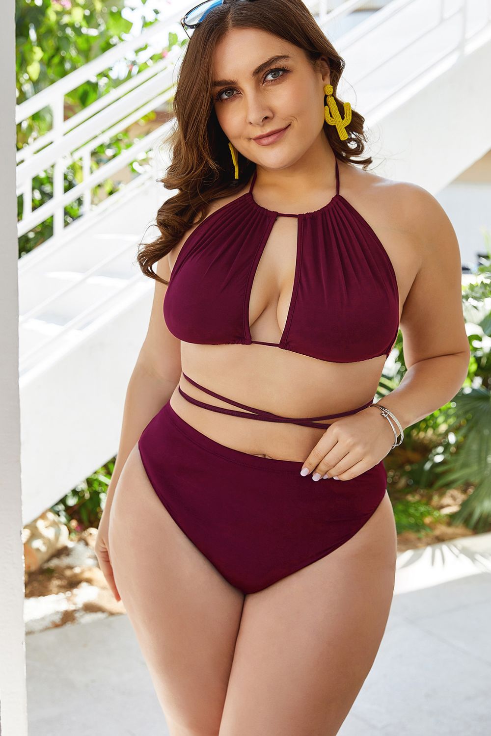 Cutout Tied Bikini Set