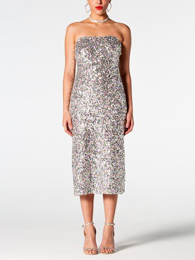 Sheena Sequin Midi Wrap Dress