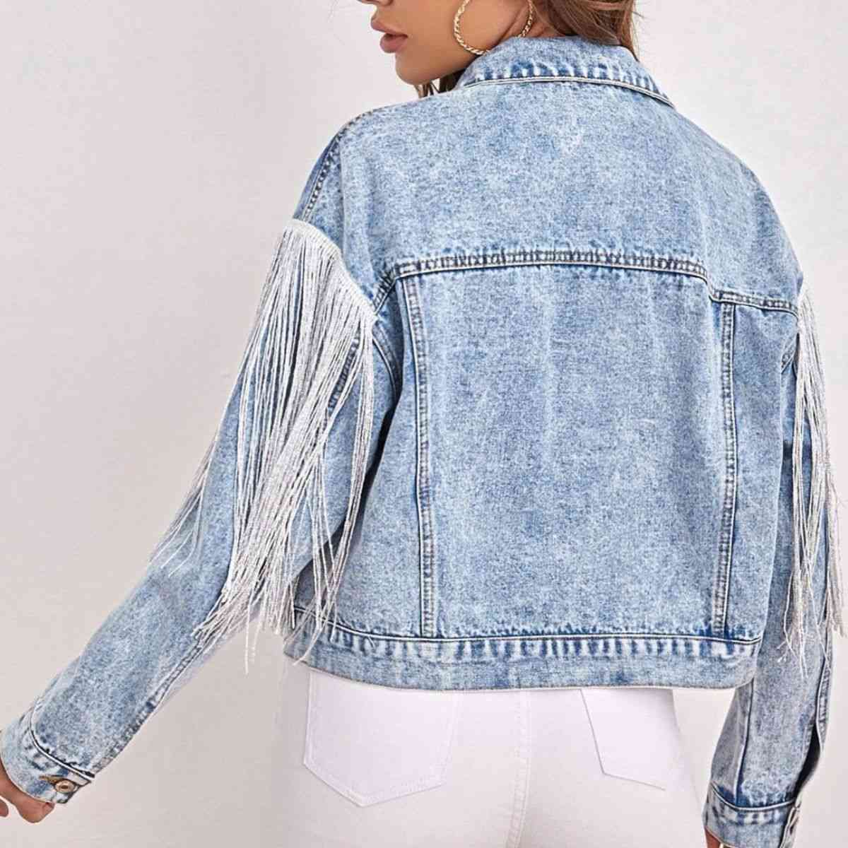 Frenchie Fringed Denim Jacket