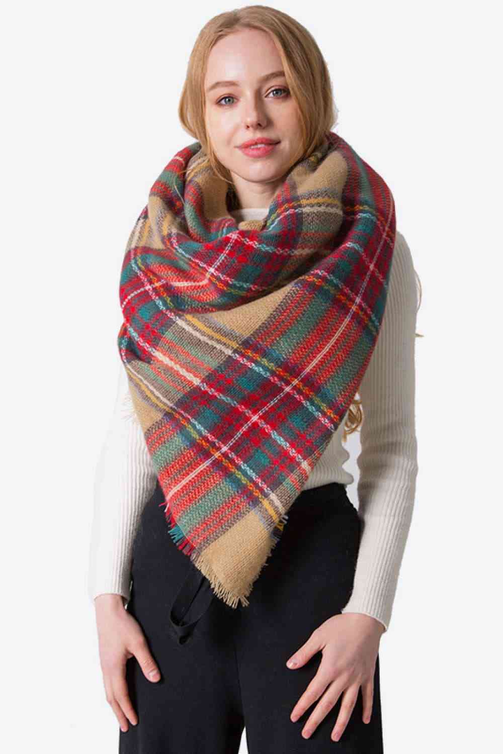 Bea Plaid Cashmere Scarf