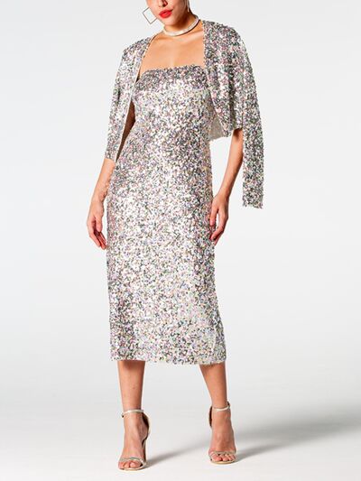 Shelle Sequin Cardigan Dress Set