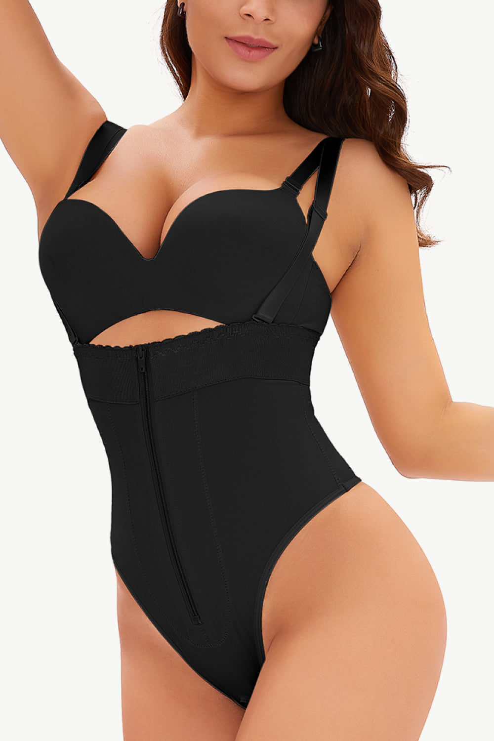 Waist High Zip-Up Shaping Bodysuit