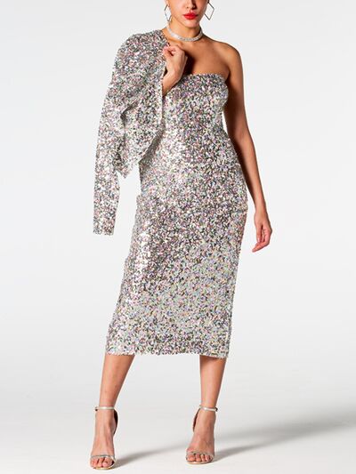 Shelle Sequin Cardigan Dress Set