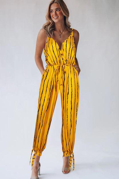 Striped Spaghetti Strap Jumpsuit