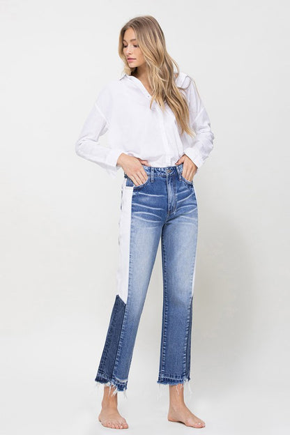 Super High Rise Side Blocking Panel Jeans