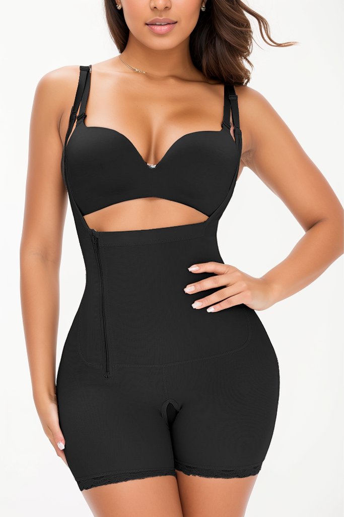 Side Zipper Under Bust Bodysuit Shaper