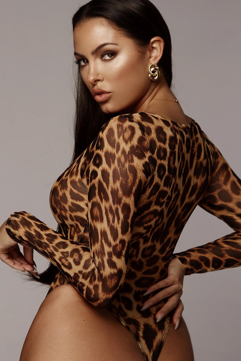 Cheetah Sheer Mesh Bodysuit
