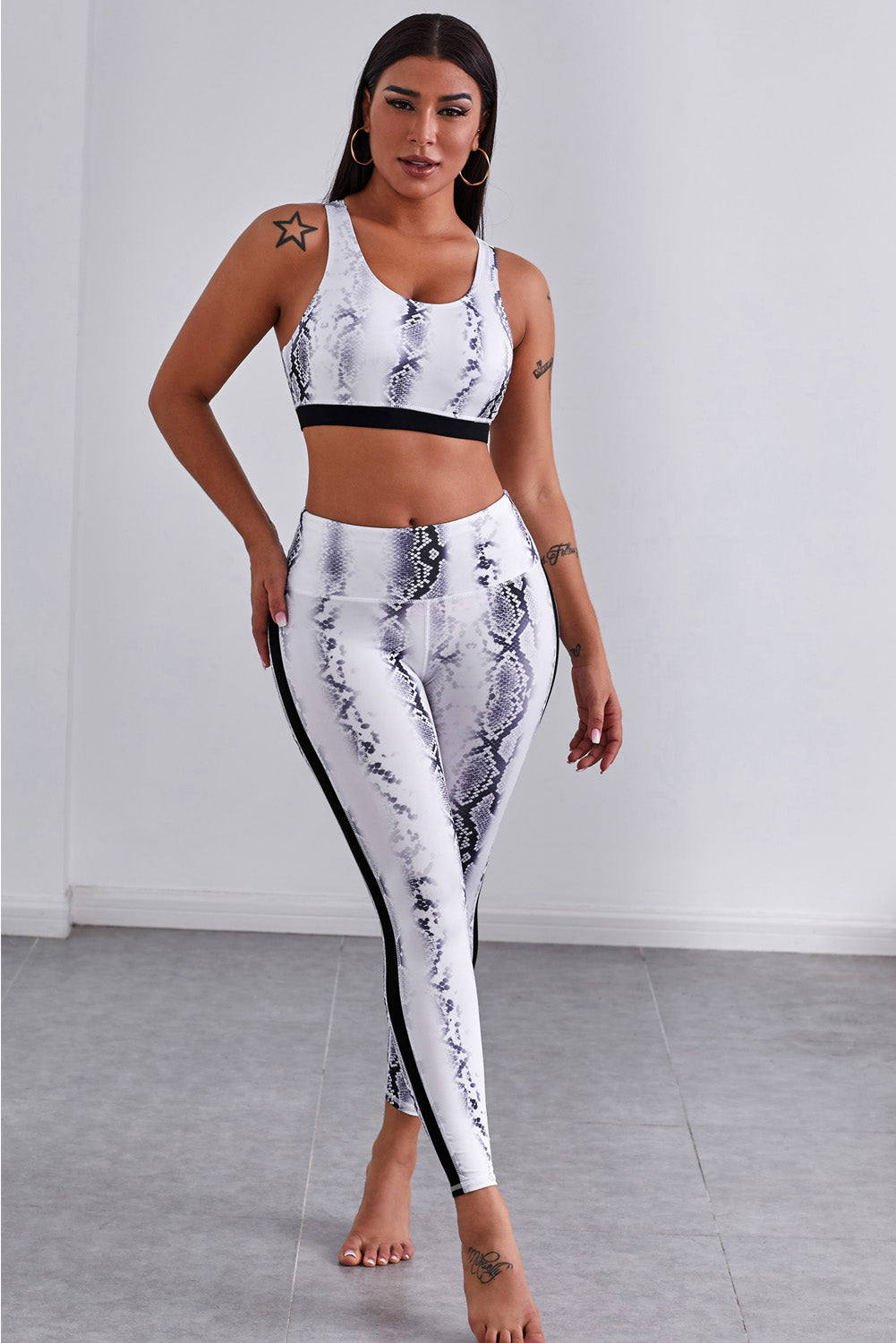 Snakeskin Sports Bra Leggings Set